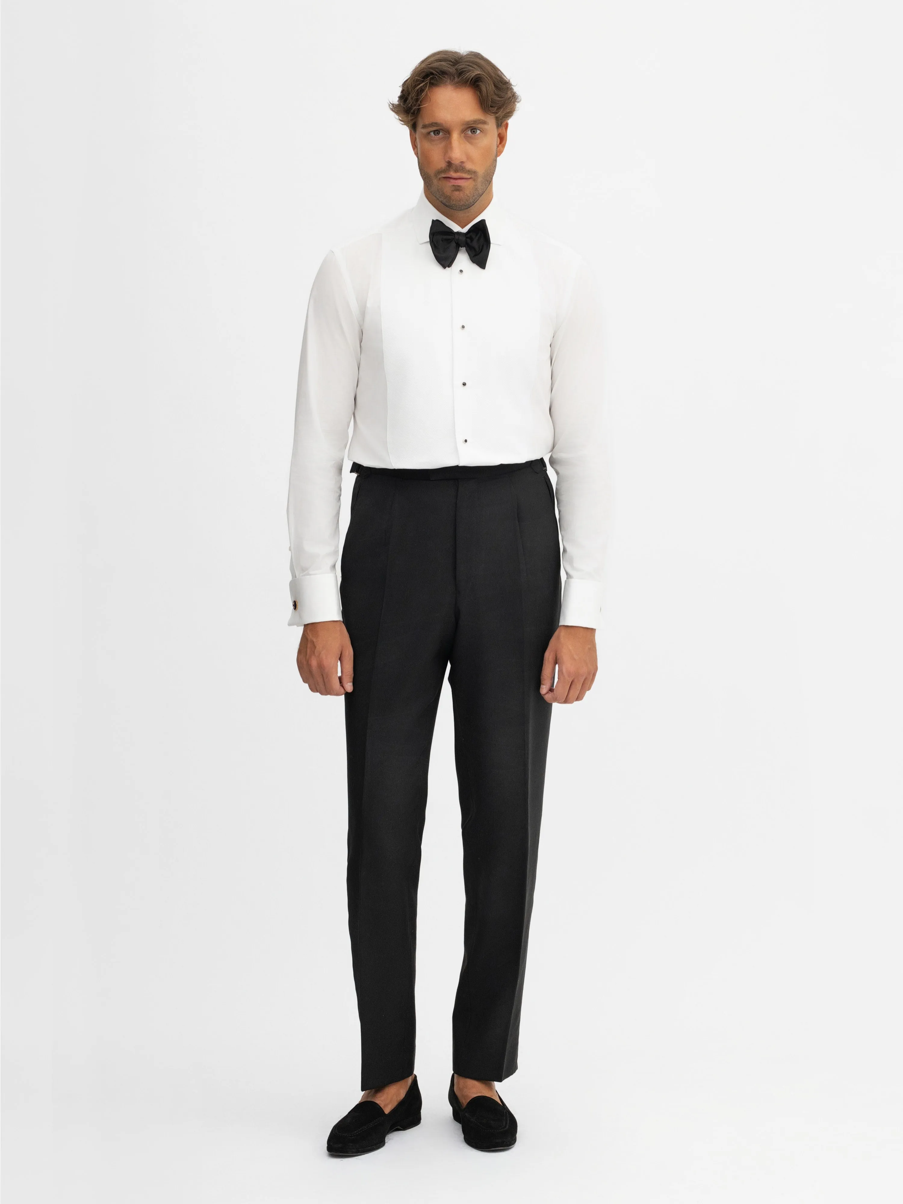 White Piqué Tuxedo Shirt