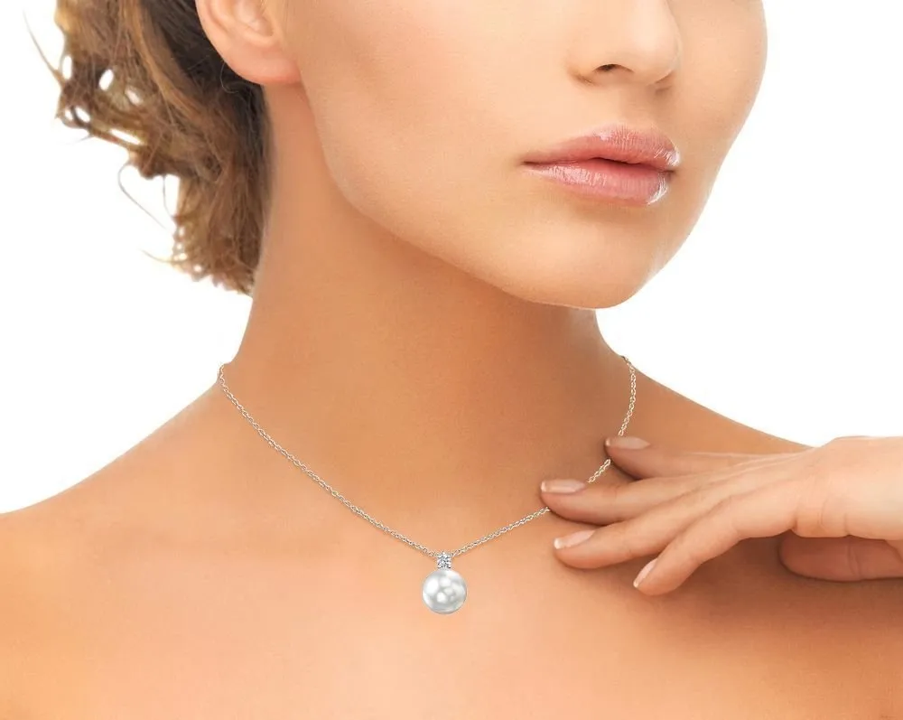 White South Sea Pearl & Diamond Ellie Pendant