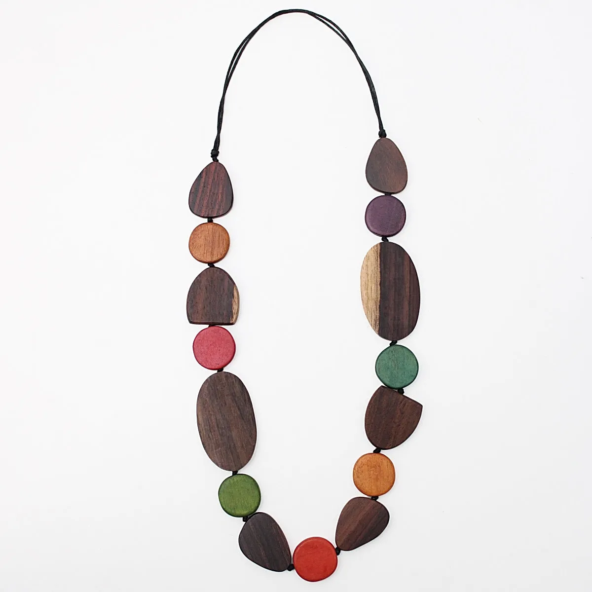 Wood Multi Color Noel Necklace