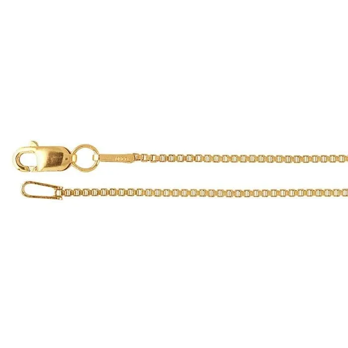 Yellow Gold-Filled 1mm Venetian Box Chain Necklace